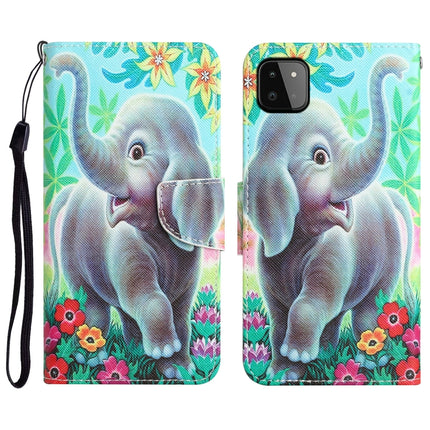 Colored Drawing Leather Phone Case, For Samsung Galaxy A22 5G