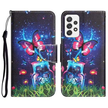 Colored Drawing Leather Phone Case, For Samsung Galaxy A32 4G