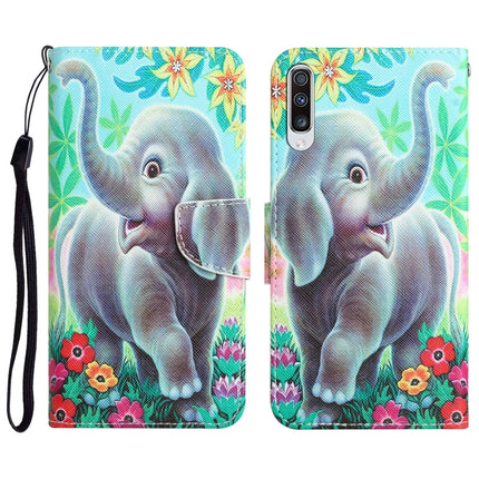 Colored Drawing Leather Phone Case, For Samsung Galaxy A50