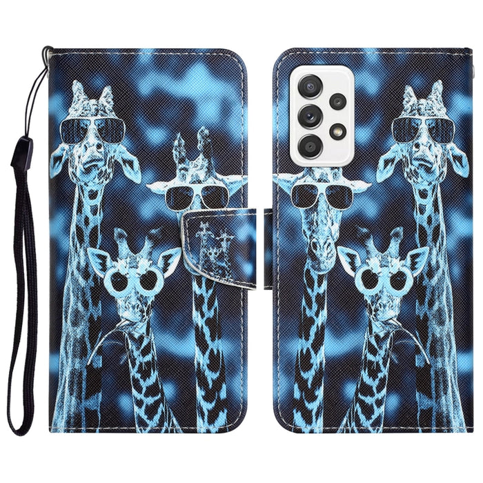 Colored Drawing Leather Phone Case, For Samsung Galaxy A52 5G / 4G