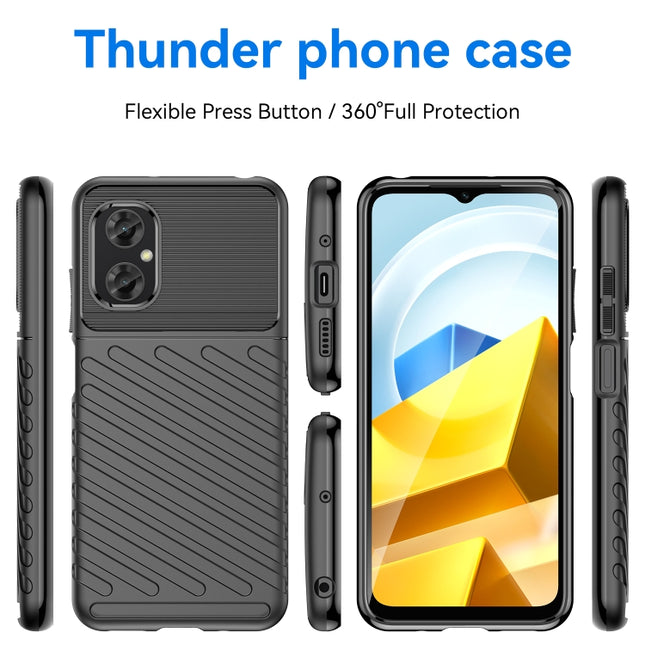 Thunderbolt Shockproof TPU Protective Soft Phone Case, For Xiaomi Poco M4 5G Global, For Xiaomi Poco M5 4G