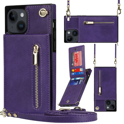 Cross-body Zipper Square Phone Case with Holder, For iPhone 14, For iPhone 14 Plus, For iPhone 14 Pro, For iPhone 14 Pro Max