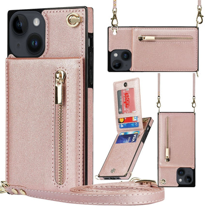 Cross-body Zipper Square Phone Case with Holder, For iPhone 14, For iPhone 14 Plus, For iPhone 14 Pro, For iPhone 14 Pro Max
