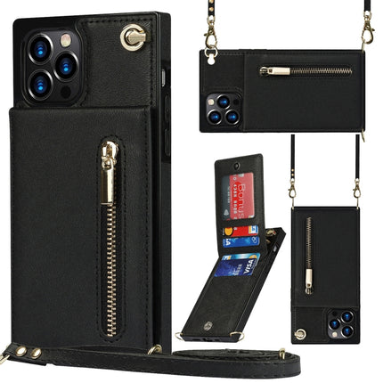 Cross-body Zipper Square Phone Case with Holder, For iPhone 14, For iPhone 14 Plus, For iPhone 14 Pro, For iPhone 14 Pro Max