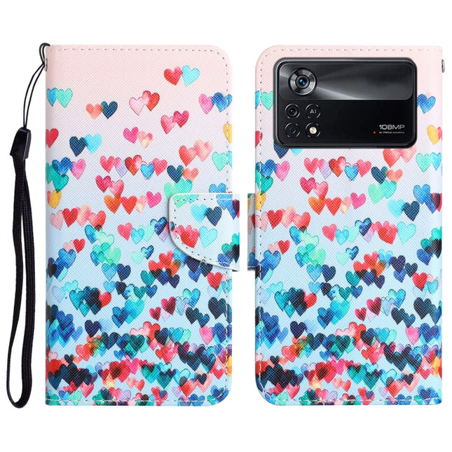 Colored Drawing Leather Phone Case, For Xiaomi Poco X4 Pro 5G