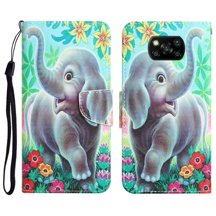 Colored Drawing Leather Phone Case, For Xiaomi Poco X3 NFC