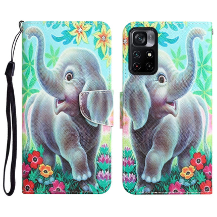 Colored Drawing Leather Phone Case, For Xiaomi Poco M4 Pro 5G