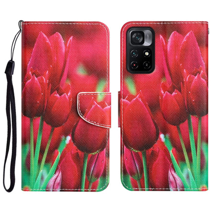 Colored Drawing Leather Phone Case, For Xiaomi Poco M4 Pro 5G