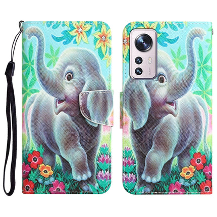 Colored Drawing Leather Phone Case, For Xiaomi 12 Lite