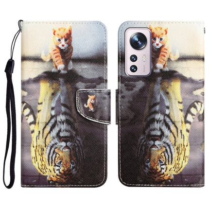 Colored Drawing Leather Phone Case, For Xiaomi 12 Lite