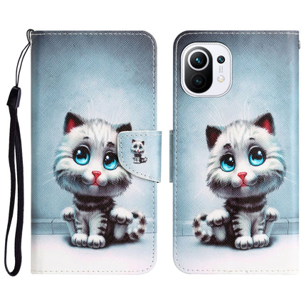 Colored Drawing Leather Phone Case, For Xiaomi Mi 11 Lite