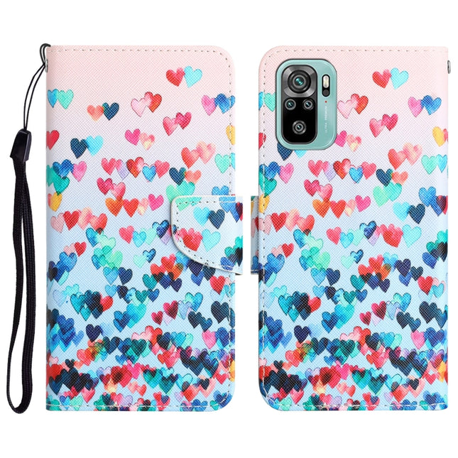 Colored Drawing Leather Phone Case, For Xiaomi Redmi Note 10 4G