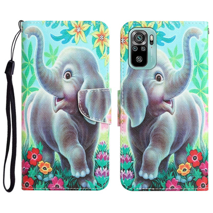 Colored Drawing Leather Phone Case, For Xiaomi Redmi Note 10 4G