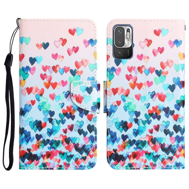 Colored Drawing Leather Phone Case, For Xiaomi Redmi Note 10 5G