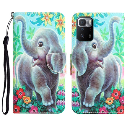 Colored Drawing Leather Phone Case, For Xiaomi Redmi Note 10 Pro 5G