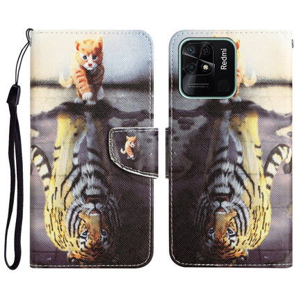 Colored Drawing Leather Phone Case, For Xiaomi Redmi 10C