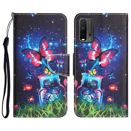 Colored Drawing Leather Phone Case, For Xiaomi Redmi 9T