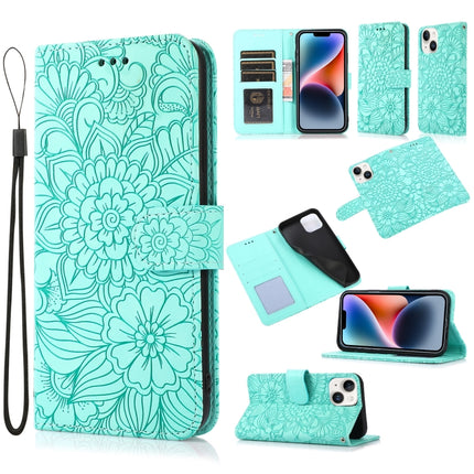 Skin Feel Embossed Sunflower Horizontal Leather Case, For iPhone 13, For iPhone 13 mini, For iPhone 13 Pro, For iPhone 13 Pro Max
