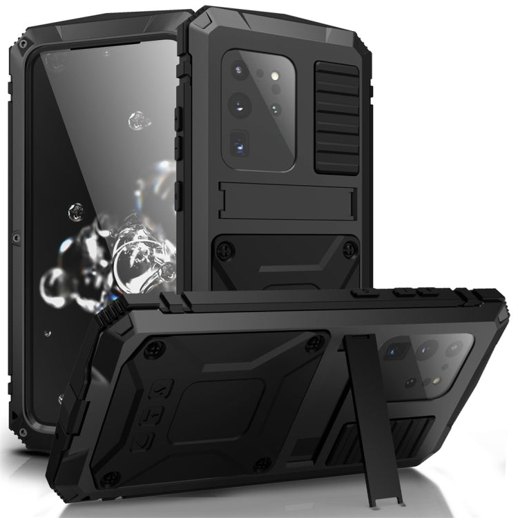 Shockproof Waterproof Dust-proof Metal + Silicone Protective Case with Holder, For Galaxy S20 Ultra