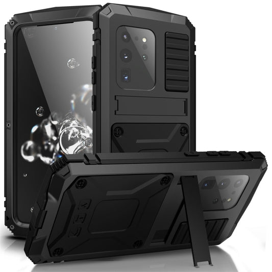 Shockproof Waterproof Dust-proof Metal + Silicone Protective Case with Holder, For Galaxy S20 Ultra