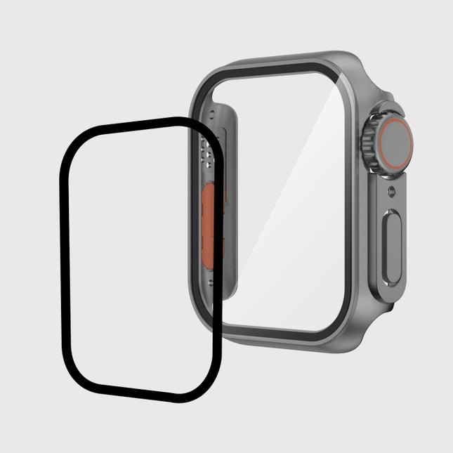 For Apple Watch Series 9 / 8 / 7 45mm Film PC Watch Case with Detachable Button