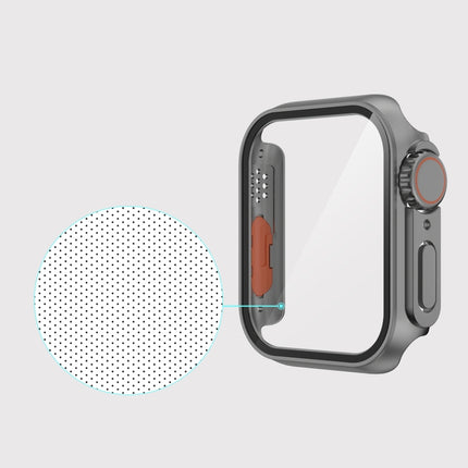 For Apple Watch Series 9 / 8 / 7 45mm Film PC Watch Case with Detachable Button