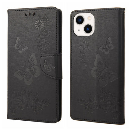 Butterfly Embossed Horizontal Flip Leather Phone Case, For iPhone 14, For iPhone 14 Plus, For iPhone 14 Pro