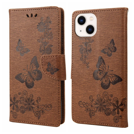 Butterfly Embossed Horizontal Flip Leather Phone Case, For iPhone 14, For iPhone 14 Plus, For iPhone 14 Pro