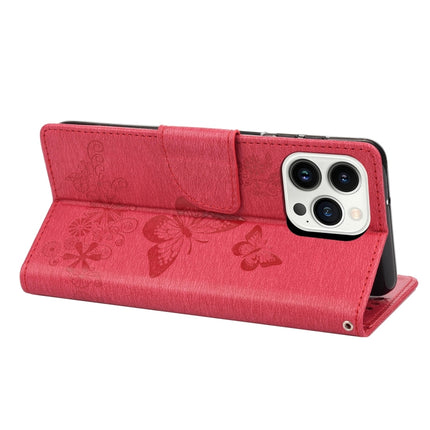 Butterfly Embossed Horizontal Flip Leather Phone Case, For iPhone 14 Pro Max