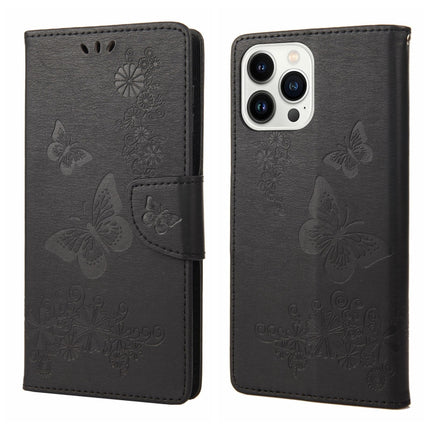 Butterfly Embossed Horizontal Flip Leather Phone Case, For iPhone 14 Pro Max