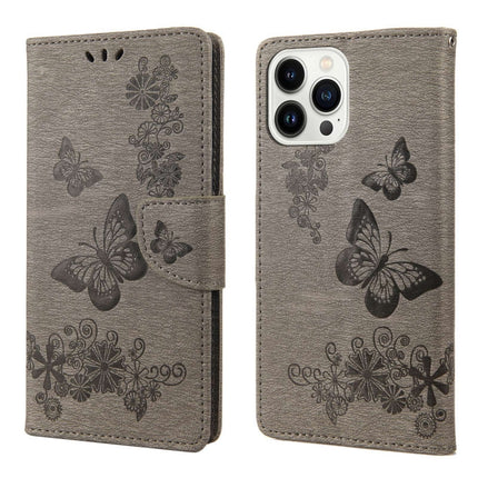 Butterfly Embossed Horizontal Flip Leather Phone Case, For iPhone 14 Pro Max
