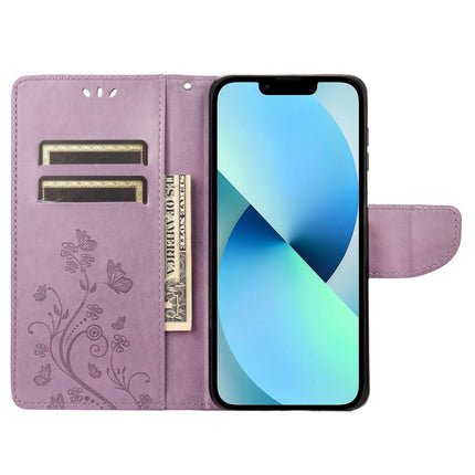 Butterfly Flower Pattern Flip Leather Phone Case