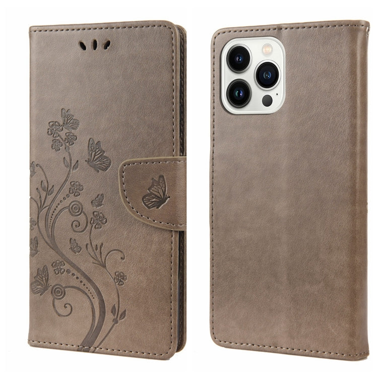 Butterfly Flower Pattern Flip Leather Phone Case
