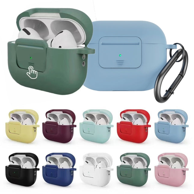 Earphone Silicone PC Protective Case with Switch Button and Buckle, For AirPods Pro 2