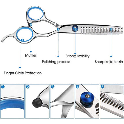 Professional Hair Cutting Thinning Scissor Hairdressing Flat Shear Scissors Kit, 2 PCS, 7 PCS, 12 PCS