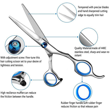 Professional Hair Cutting Thinning Scissor Hairdressing Flat Shear Scissors Kit, 2 PCS, 7 PCS, 12 PCS
