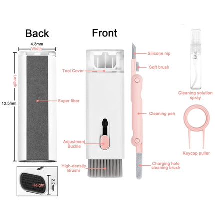 Q6E 7 in 1 Bluetooth Headphone Computer Keyboard Cleaning Tools Set, Q6E Blue, Q6E Pink