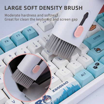 Q6E 7 in 1 Bluetooth Headphone Computer Keyboard Cleaning Tools Set, Q6E Blue, Q6E Pink