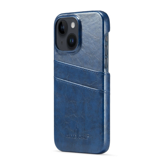 Fierre Shann Retro Oil Wax Texture PU Leather Case with Card Slots, For iPhone 14, For iPhone 14 Plus, For iPhone 14 Pro, For iPhone 14 Pro Max