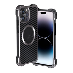 R-JUST RJ51 Hollow Shockproof Metal Phone Case, For iPhone 14, For iPhone 14 Plus, For iPhone 14 Pro, For iPhone 14 Pro Max