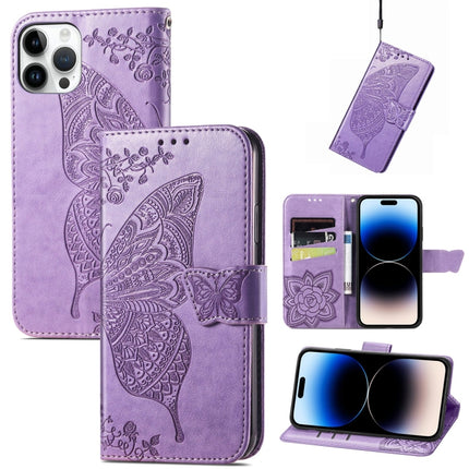 Butterfly Embossing Leather Case, For iPhone 14 Pro Max, For iPhone 14 Pro, For iPhone 14