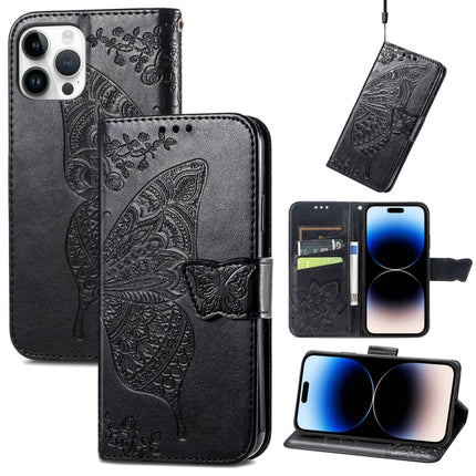 Butterfly Embossing Leather Case, For iPhone 14 Pro Max, For iPhone 14 Pro, For iPhone 14