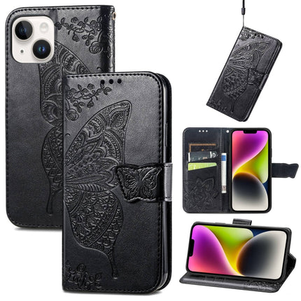 Butterfly Embossing Leather Case, For iPhone 14 Pro Max, For iPhone 14 Pro, For iPhone 14