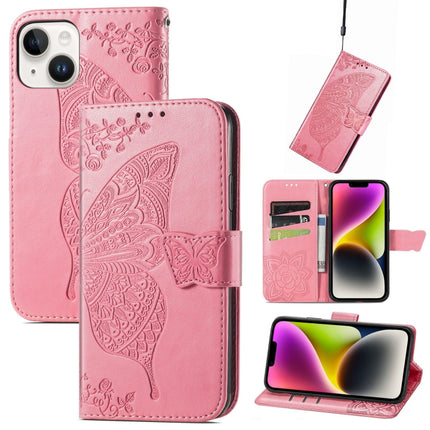 Butterfly Embossing Leather Case, For iPhone 14 Plus