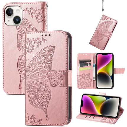 Butterfly Embossing Leather Case, For iPhone 14 Plus