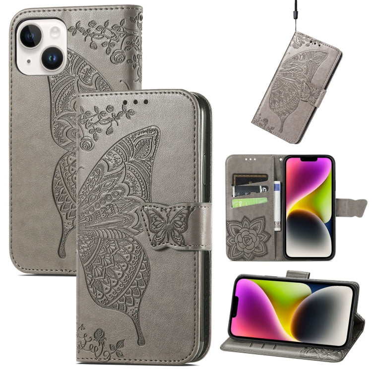 Butterfly Embossing Leather Case, For iPhone 14 Plus