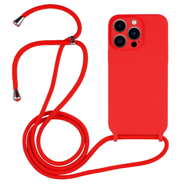 Crossbody Lanyard Liquid Silicone Case, For iPhone 13 Pro