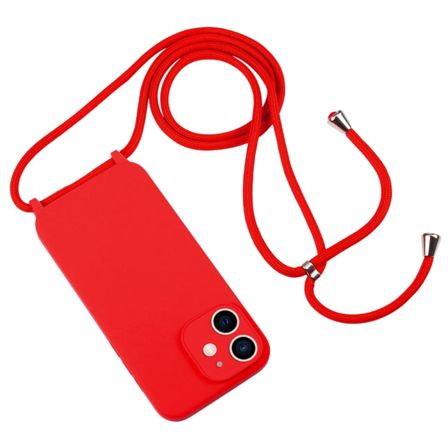 Crossbody Lanyard Liquid Silicone Case, For iPhone 12