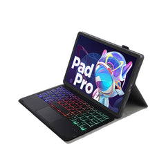 AM18-AS Tri-color Backlight Bluetooth Keyboard Leather Case with Touchpad
