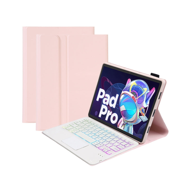 AM18-AS Tri-color Backlight Bluetooth Keyboard Leather Case with Touchpad